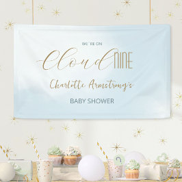 Lona Estandarte de Baby Shower Celeste Cloud 9