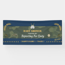 Estandarte de Baby Shower Militar — Presentándose