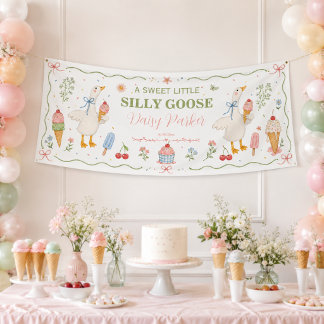 Lona Estandarte de Baby Shower Silly Goose Ice Cream So