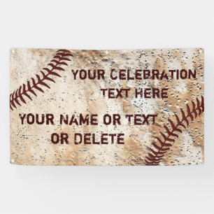 Lona Estandarte de béisbol personalizado rústico más ge