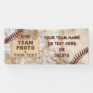 Lona Estandarte de béisbol personalizado y con foto, vi