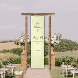 Lona Estandarte de bienvenida de boda de tela amarillo 