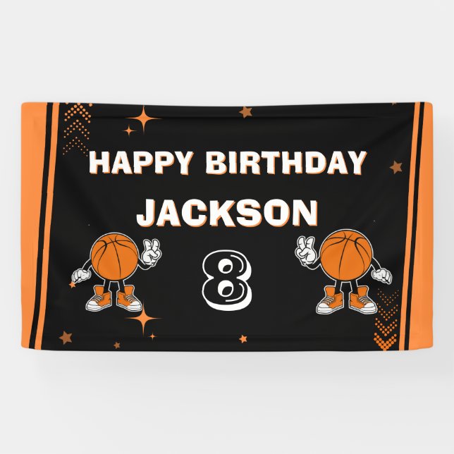 Lona Estandarte de bienvenida de cumpleaños de balonces (Horizontal)