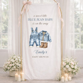 Lona Estandarte de Bienvenida para Baby Shower de Blue