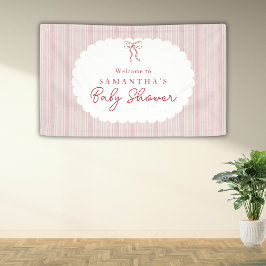 Lona Estandarte de bienvenida para baby shower de niña 