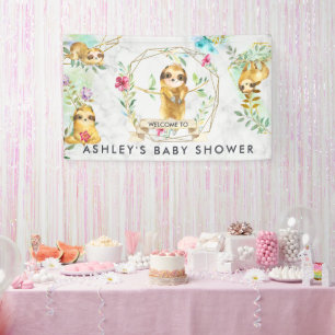 Lona Estandarte de bienvenida para baby shower de perez