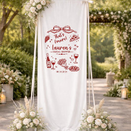 Lona Estandarte de boda personalizado de lino, bienveni