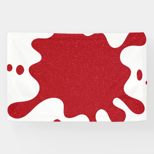Lona Estandarte de Brillo Personalizado Rojo de Tomate  (Horizontal)