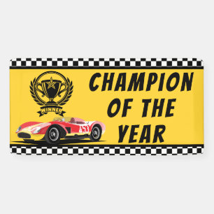 Lona Estandarte de Campeón de Coche de Carreras del Año