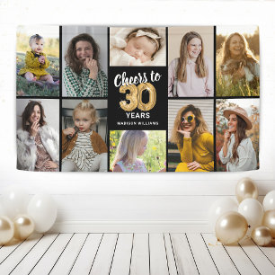 Lona Estandarte de collage de fotos personalizadas para