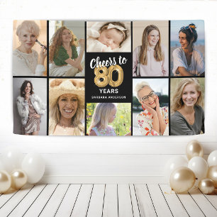 Lona Estandarte de collage de fotos personalizadas para