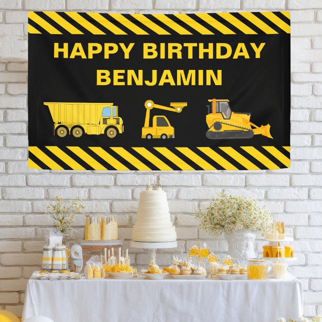Lona Estandarte de Cumpleaños de Construcción de Camion (Subido por el creador)