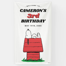 Lona Estandarte de cumpleaños de la casa de Snoopy