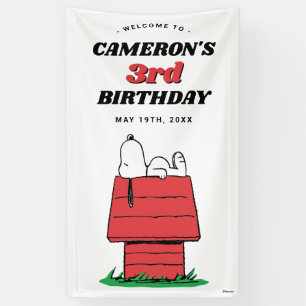 Lona Estandarte de cumpleaños de la casa de Snoopy