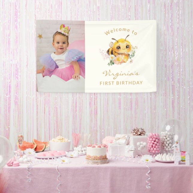 Lona Estandarte de Cumpleaños de Mariposa Morada (Fiesta)