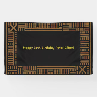 Lona Estandarte de cumpleaños de oro africano Kente