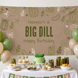 Lona Estandarte de cumpleaños de pepino en vinagre Faux