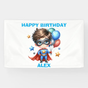 Lona Estandarte de Cumpleaños de Superhéroe Decoració
