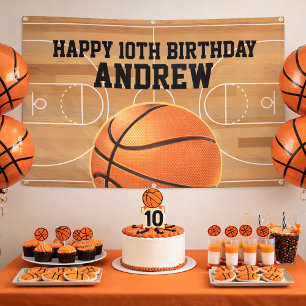 Lona Estandarte de Cumpleaños Feliz Deportes Baloncesto