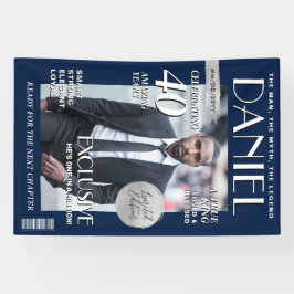 Lona Estandarte de cumpleaños personalizado, portada de