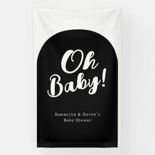 Lona Estandarte de ducha de arco personalizado Oh Baby
