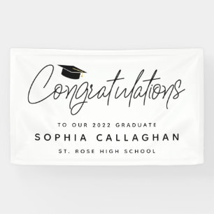 Lona Estandarte de Felicitación de Graduación Sencillo