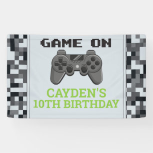 Lona Estandarte de fiesta de cumpleaños Video Game Game