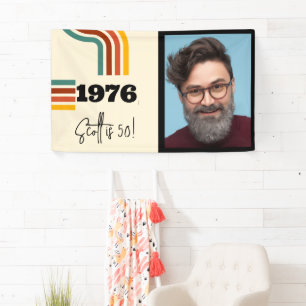 Lona Estandarte de foto de raya retro de 1976 estilo vi