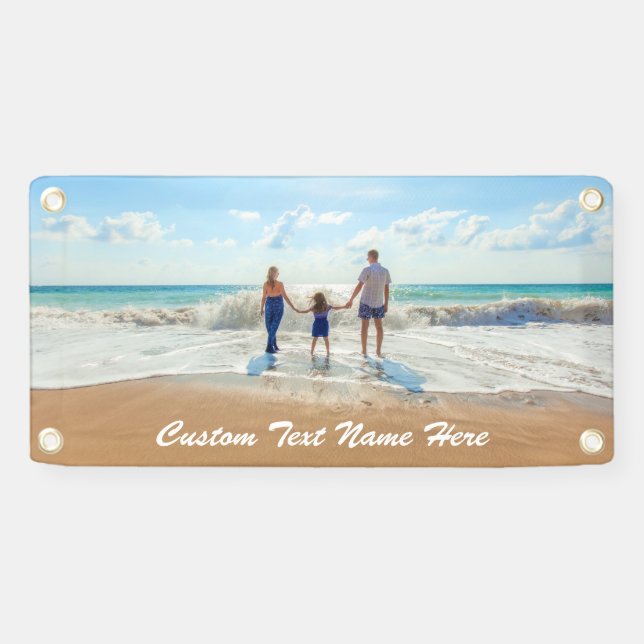 Lona Estandarte de foto personalizado con tus fotos y t (Horizontal)