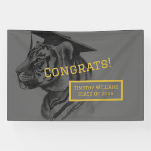 Lona Estandarte de graduación de tigre personalizado ún