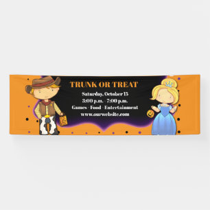 Lona Estandarte de Halloween Truco o Trato Baúl o Trata