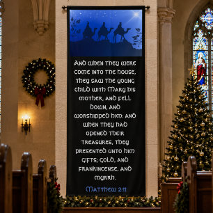 Lona Estandarte de iglesia de Navidad de la Estrella Az