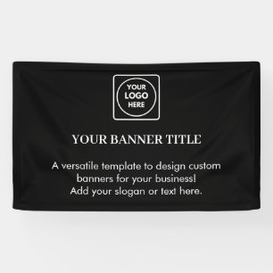 Lona Estandarte de logotipo personalizado negro Expos
