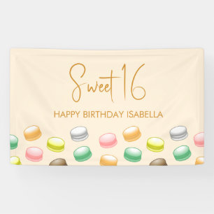 Lona Estandarte de Macarons para Fiesta Sweet 16