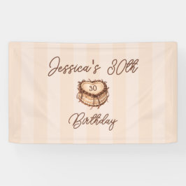 Lona Estandarte de pastel de corazón coquette