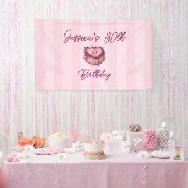 Lona Estandarte de pastel de corazón coquette