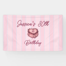 Lona Estandarte de pastel de corazón coquette