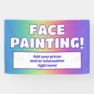 Lona Estandarte de pintura facial de arcoíris