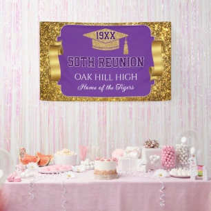 Lona Estandarte de Reunión de Clase Glitzy 50