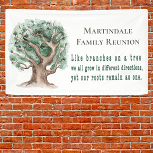 Lona Estandarte de Reunión del Árbol Familiar