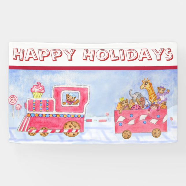 Lona Estandarte de Tren de Navidad (Horizontal)