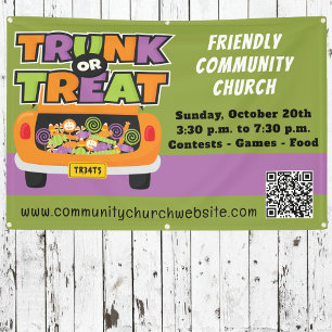 Lona Estandarte de Trunk or Treat de Halloween