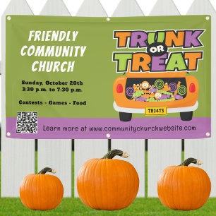 Lona Estandarte de Trunk or Treat de Halloween