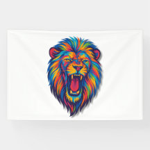 Estandarte de un león pintado