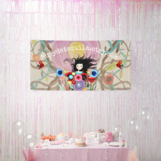 Lona Estandarte floral de la princesa Rupydetequila