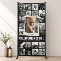 Estandarte funerario personalizado, collage de fot