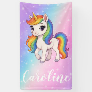 Lona Estandarte mágico de unicornio colorido
