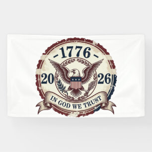 Lona Estandarte Patriótico Insignia Águila Vintage 1776