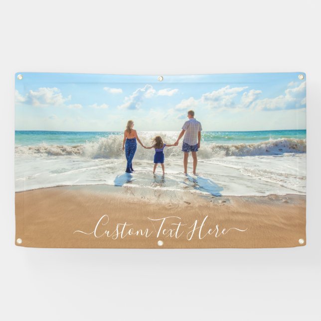 Lona Estandarte personalizado con tu foto y texto (Horizontal)
