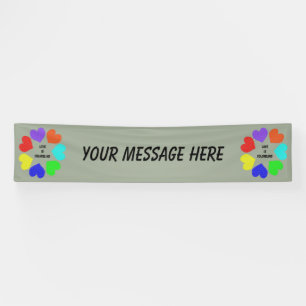 Lona Estandarte personalizado Corazones Arcoíris de Amo